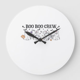 boo Boo Crew Halloween Classic T-Shirt Large Clock