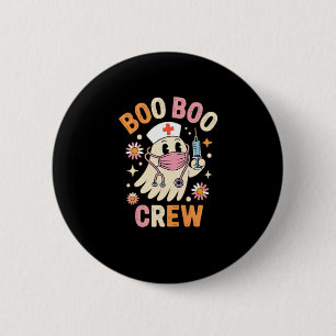 Boo Boo Crew Halloween Ghost Nurse Essential T-Shi 2 Inch Round Button