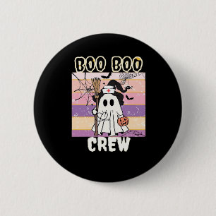 Boo Boo Crew Halloween Ghost Nurse Essential T-Shi 2 Inch Round Button