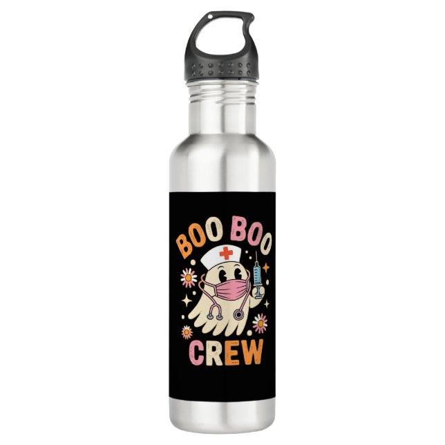 Boo Boo Crew Halloween Ghost Nurse Essential T-Shi 710 Ml Water Bottle (Front)
