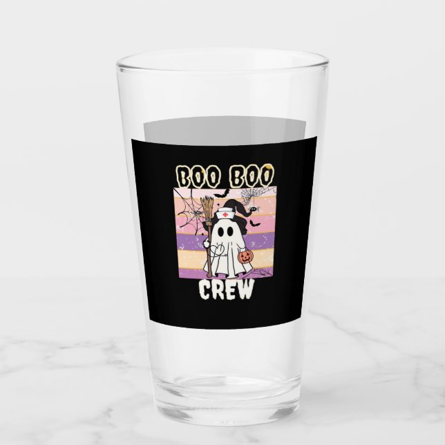 Boo Boo Crew Halloween Ghost Nurse Essential T-Shi Glass (Front)