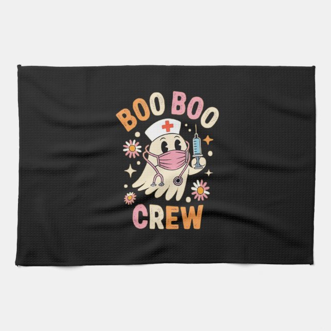 Boo Boo Crew Halloween Ghost Nurse Essential T-Shi Kitchen Towel (Horizontal)
