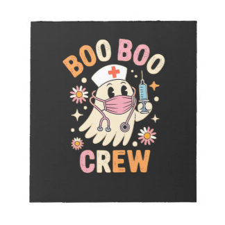 Boo Boo Crew Halloween Ghost Nurse Essential T-Shi Notepad
