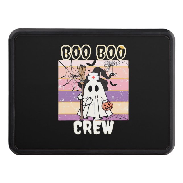 Boo Boo Crew Halloween Ghost Nurse Essential T-Shi Trailer Hitch Cover (Front)