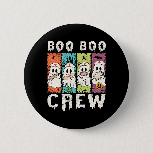 Boo Boo Crew Halloween Nurse 2 Inch Round Button (Front)