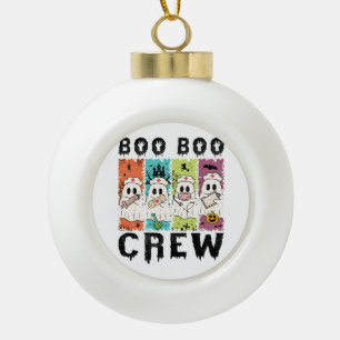 Boo Boo Crew Halloween Nurse Ceramic Ball Christmas Ornament