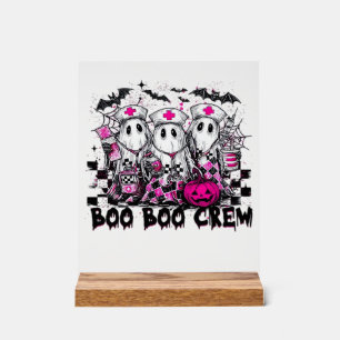 Boo Boo Crew Halloween Nurse Classic T-Shirt Acrylic Sign