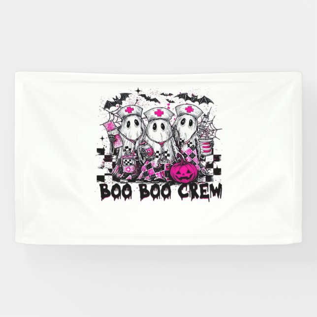 Boo Boo Crew Halloween Nurse Classic T-Shirt Banner (Horizontal)