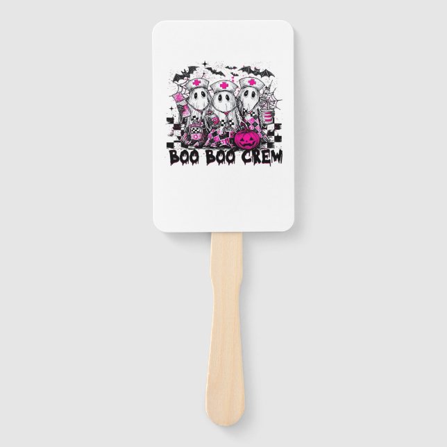 Boo Boo Crew Halloween Nurse Classic T-Shirt Hand Fan (Front)