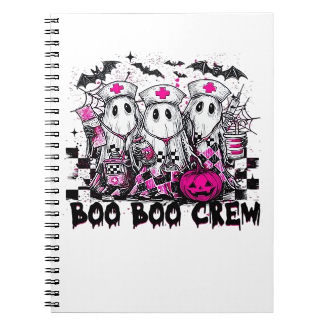 Boo Boo Crew Halloween Nurse Classic T-Shirt Notebook (Front)
