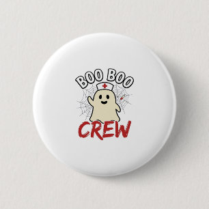 Boo Boo Crew Halloween Nurse Ghost Vintage Design_ 2 Inch Round Button