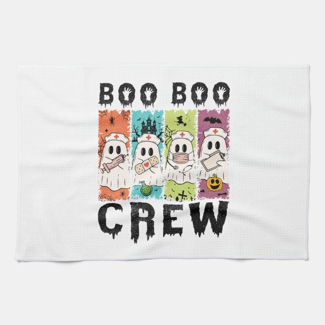 Boo Boo Crew Halloween Nurse Kitchen Towel (Horizontal)