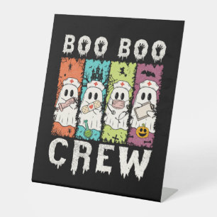 Boo Boo Crew Halloween Nurse Pedestal Sign
