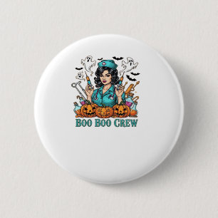 Boo Boo Crew Halloween Nurse with Syringes and Pum 2 Inch Round Button