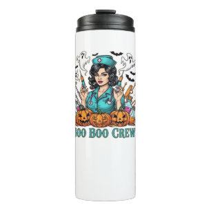 Boo Boo Crew Halloween Nurse with Syringes and Pum Thermal Tumbler