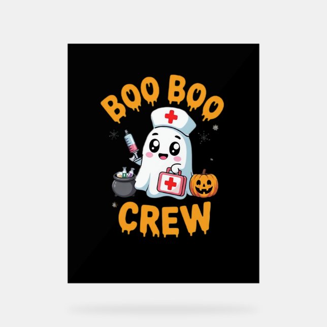 Boo Boo Crew Nurse Cute Ghost Halloween Nurse Es (Recto)
