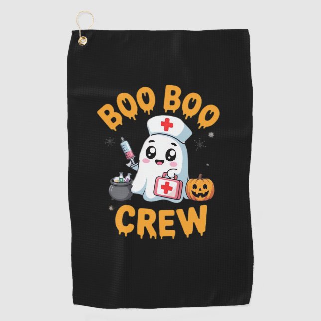 Boo Boo Crew Nurse Cute Ghost Halloween Nursing Es Golf Towel (Front)