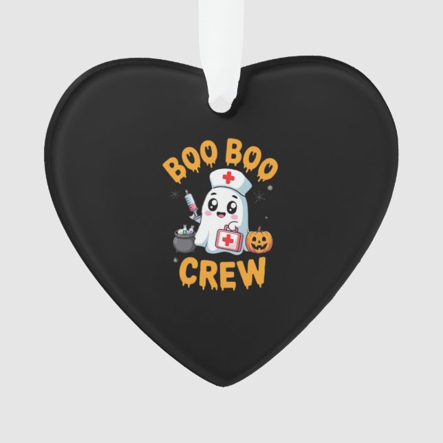 Boo Boo Crew Nurse Cute Ghost Halloween Nursing Es Ornament (Front)