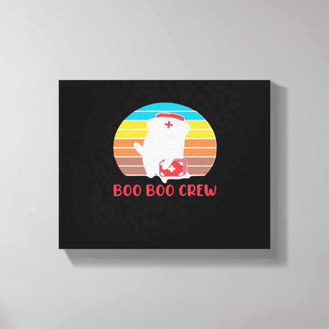 Boo Boo Crew Nurse Funny Ghost Halloween Classic T Canvas Print (Front)