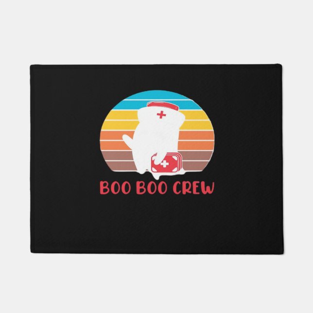 Boo Boo Crew Nurse Funny Ghost Halloween Classic T Doormat (Front)