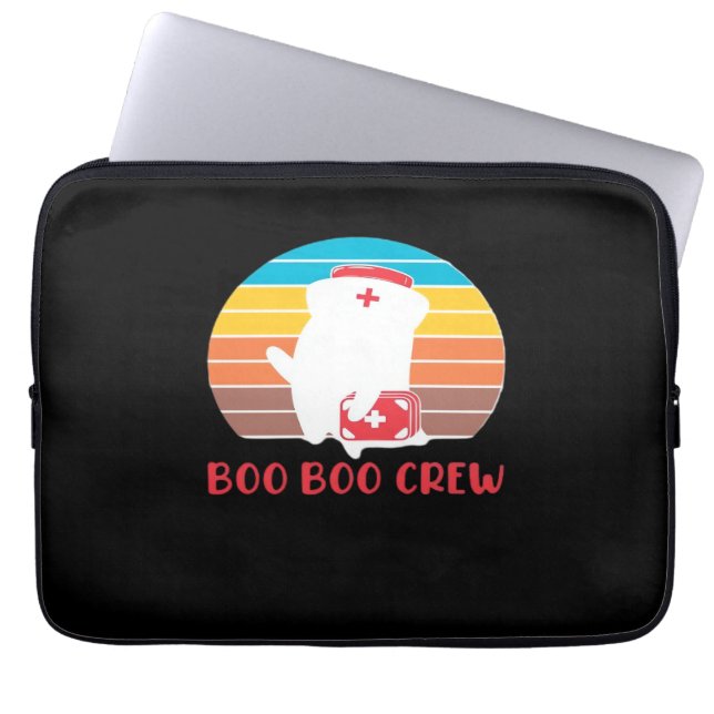 Boo Boo Crew Nurse Funny Ghost Halloween Classic T Laptop Sleeve (Front)