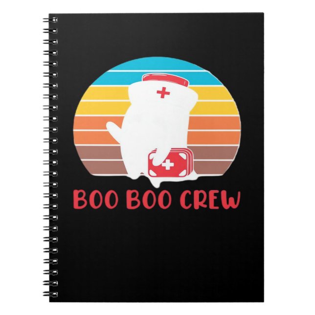 Boo Boo Crew Nurse Funny Ghost Halloween Classic T Notebook (Front)