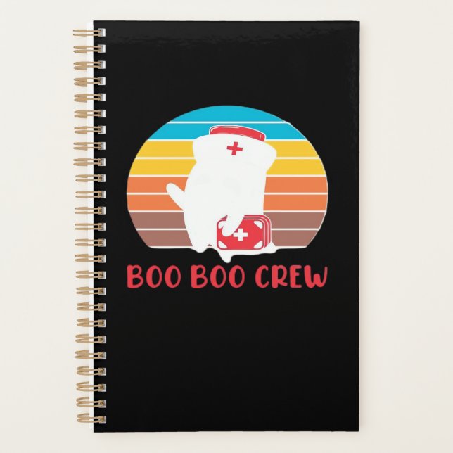 Boo Boo Crew Nurse Funny Ghost Halloween Classic T Planner (Front)