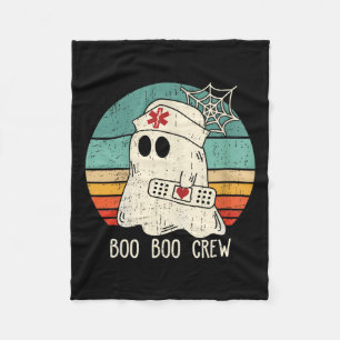 Boo Boo Crew Nurse Funny Ghost Women Halloween Cos Fleece Blanket