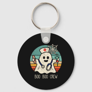 Boo Boo Crew Nurse Funny Ghost Women Halloween Cos Keychain