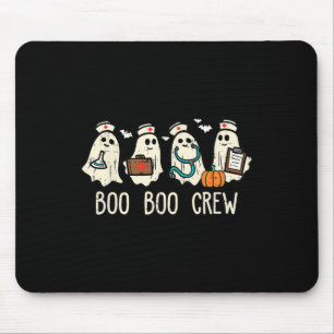 Boo Boo Crew Nurse Funny Ghost Women Halloween Cos Mouse Pad