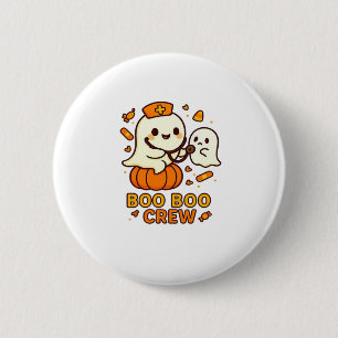 Boo Boo Crew Nurse Funny Halloween Ghost Nurse Gir 2 Inch Round Button