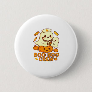 Boo Boo Crew Nurse Funny Halloween Ghost Nurse Gir 2 Inch Round Button
