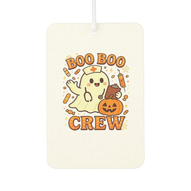 Boo Boo Crew Nurse Funny Halloween Ghost Nurse Gir Air Freshener (Front)