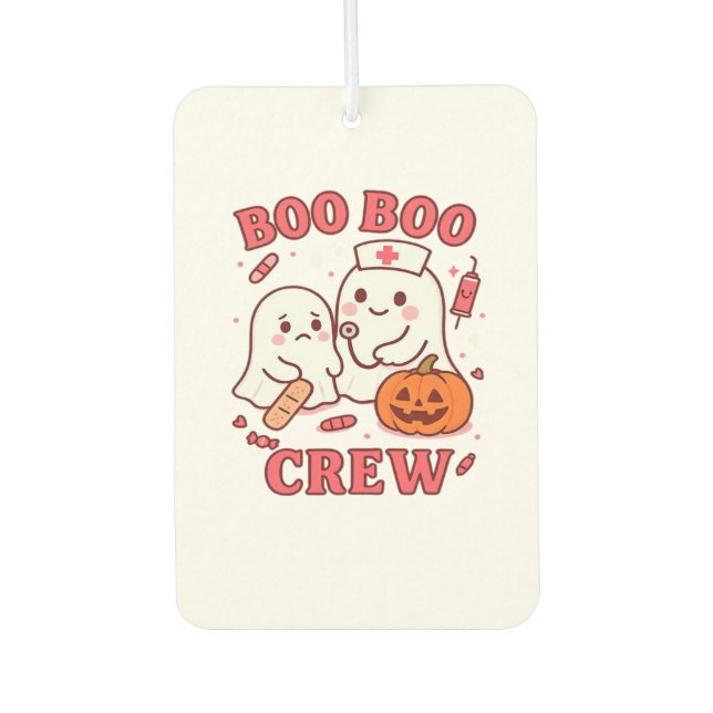 Boo Boo Crew Nurse Funny Halloween Ghost Nurse Gir Air Freshener (Front)
