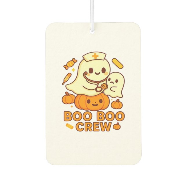 Boo Boo Crew Nurse Funny Halloween Ghost Nurse Gir Air Freshener (Front)