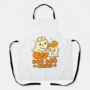 Boo Boo Crew Nurse Funny Halloween Ghost Nurse Gir Apron