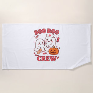 Boo Boo Crew Nurse Funny Halloween Ghost Nurse Gir Beach Towel