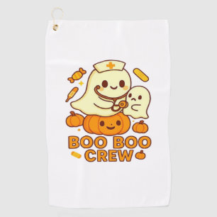 Boo Boo Crew Nurse Funny Halloween Ghost Nurse Gir Golf Towel