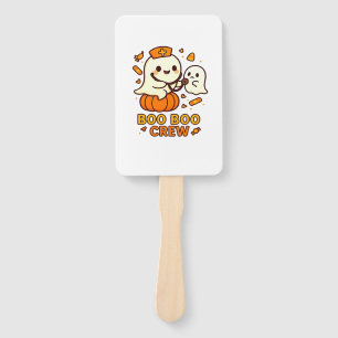 Boo Boo Crew Nurse Funny Halloween Ghost Nurse Gir Hand Fan