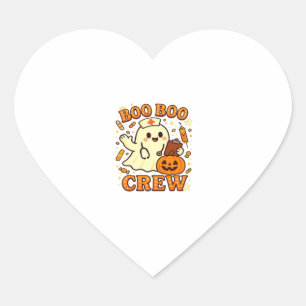 Boo Boo Crew Nurse Funny Halloween Ghost Nurse Gir Heart Sticker