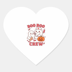 Boo Boo Crew Nurse Funny Halloween Ghost Nurse Gir Heart Sticker