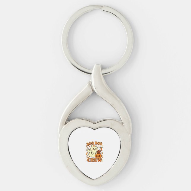 Boo Boo Crew Nurse Funny Halloween Ghost Nurse Gir Keychain (Front)