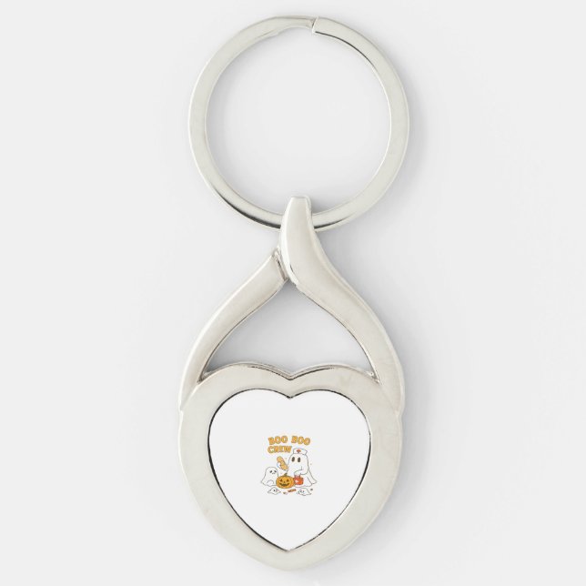 Boo Boo Crew Nurse Funny Halloween Ghost Nurse Gir Keychain (Front)