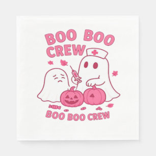 Boo Boo Crew Nurse Funny Halloween Ghost Nurse Gir Napkin