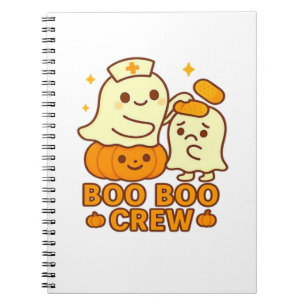 Boo Boo Crew Nurse Funny Halloween Ghost Nurse Gir Notebook