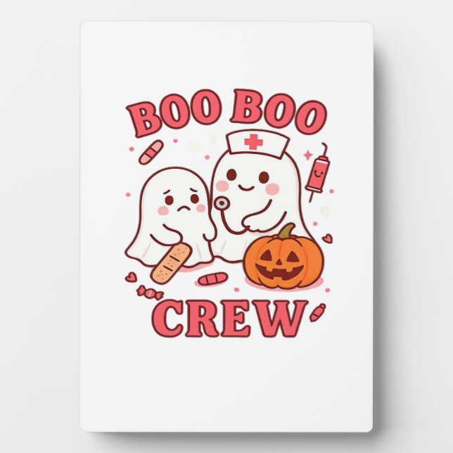 Boo Boo Crew Nurse Funny Halloween Ghost Nurse Gir Plaque (Front)