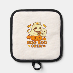 Boo Boo Crew Nurse Funny Halloween Ghost Nurse Gir Pot Holder