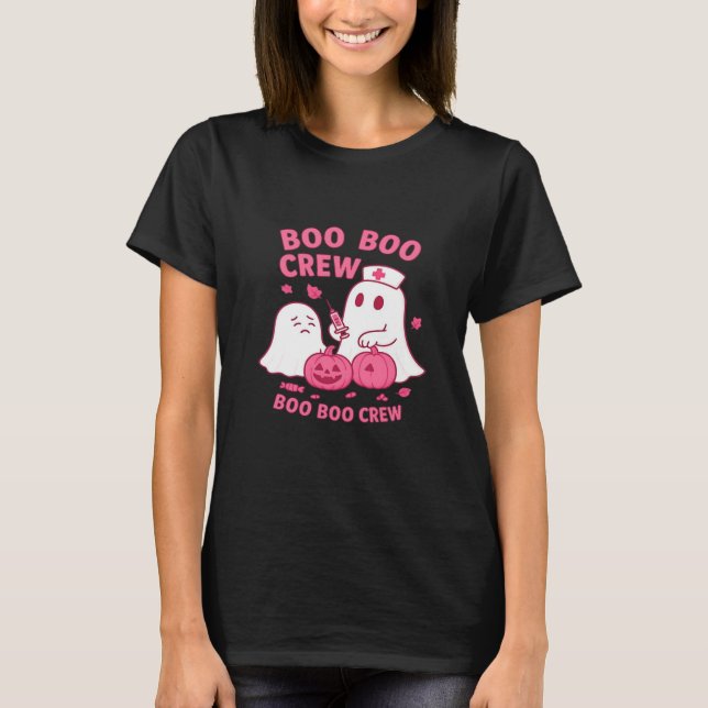 Boo Boo Crew Nurse Funny Halloween Ghost Nurse Gir T-Shirt (Front)