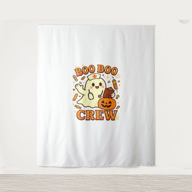 Boo Boo Crew Nurse Funny Halloween Ghost Nurse Gir Tapestry (Front)