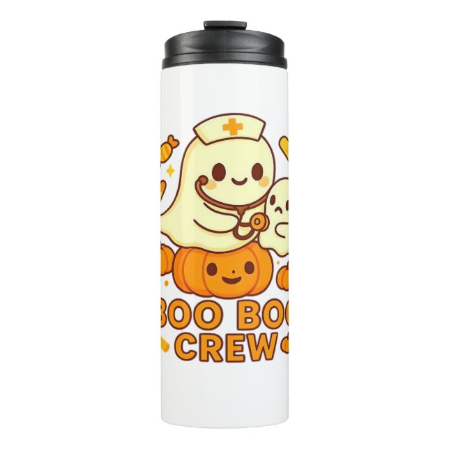 Boo Boo Crew Nurse Funny Halloween Ghost Nurse Gir Thermal Tumbler (Front)